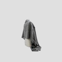 Black Small Check  Handmade Cashmere Shawl